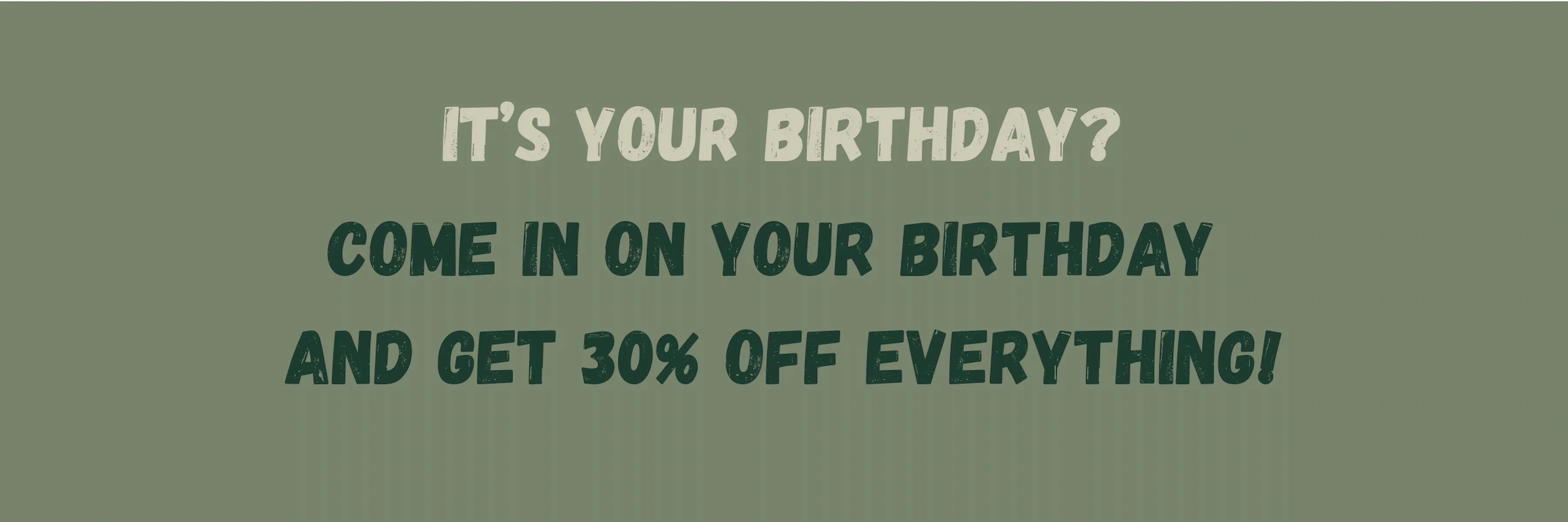 Organic Farms Cannabis Dispensary Birthday Promo