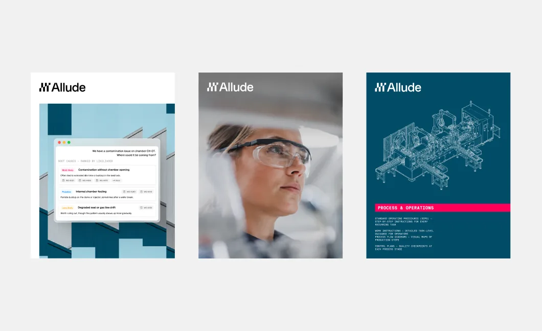 Allude sales brochures and print collateral