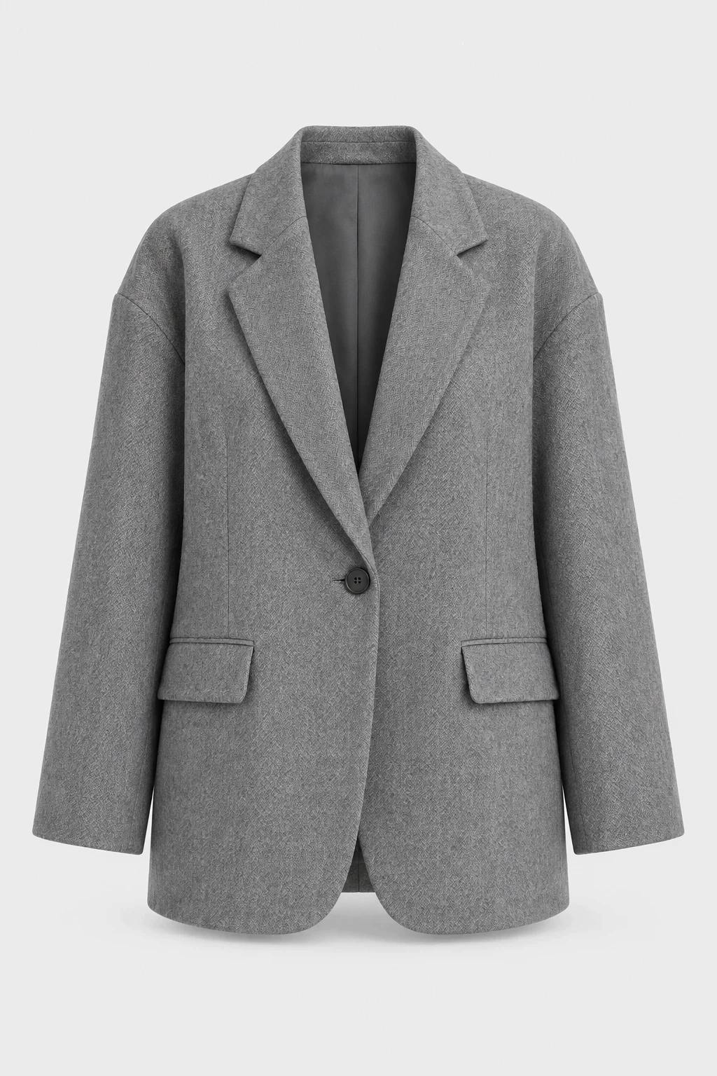 Oversized heather grey wool blazer
