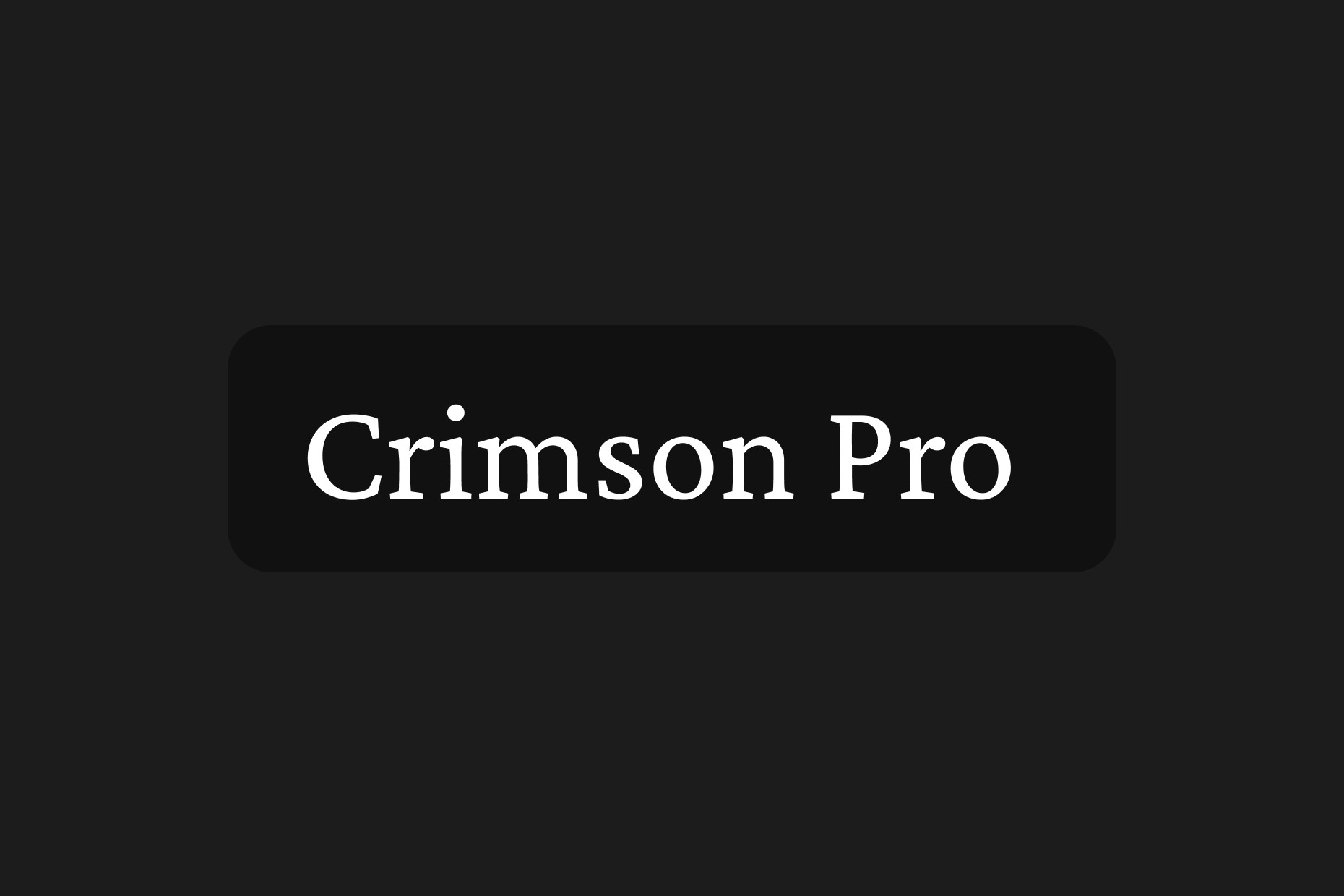 crimson pro framer font