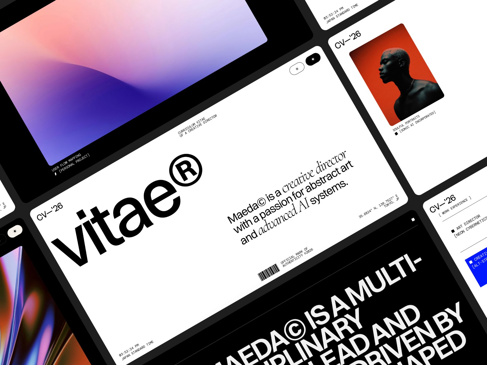 Vitae CV — 高级暗黑极简作品集网站设计灵感