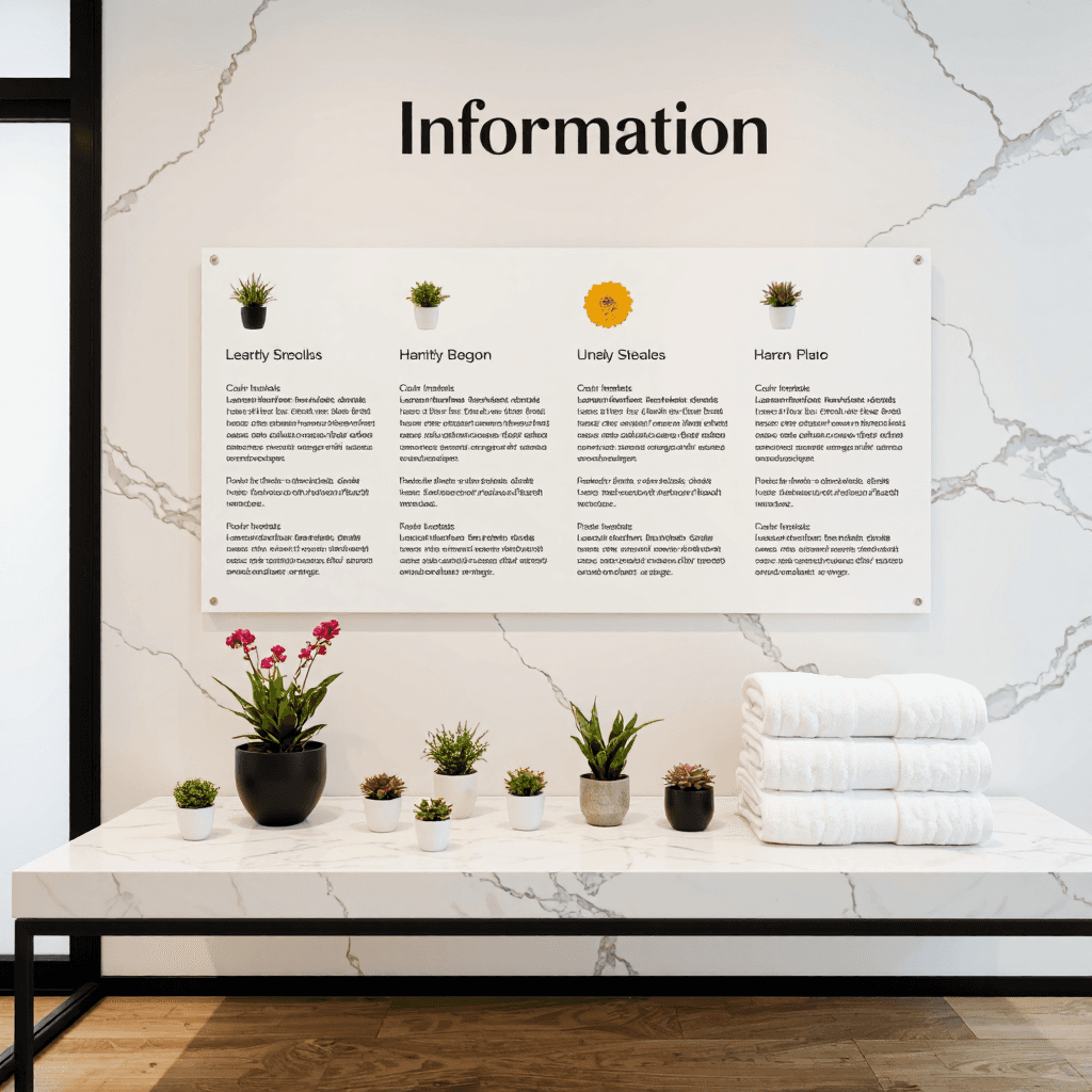 product photography of information display wall
