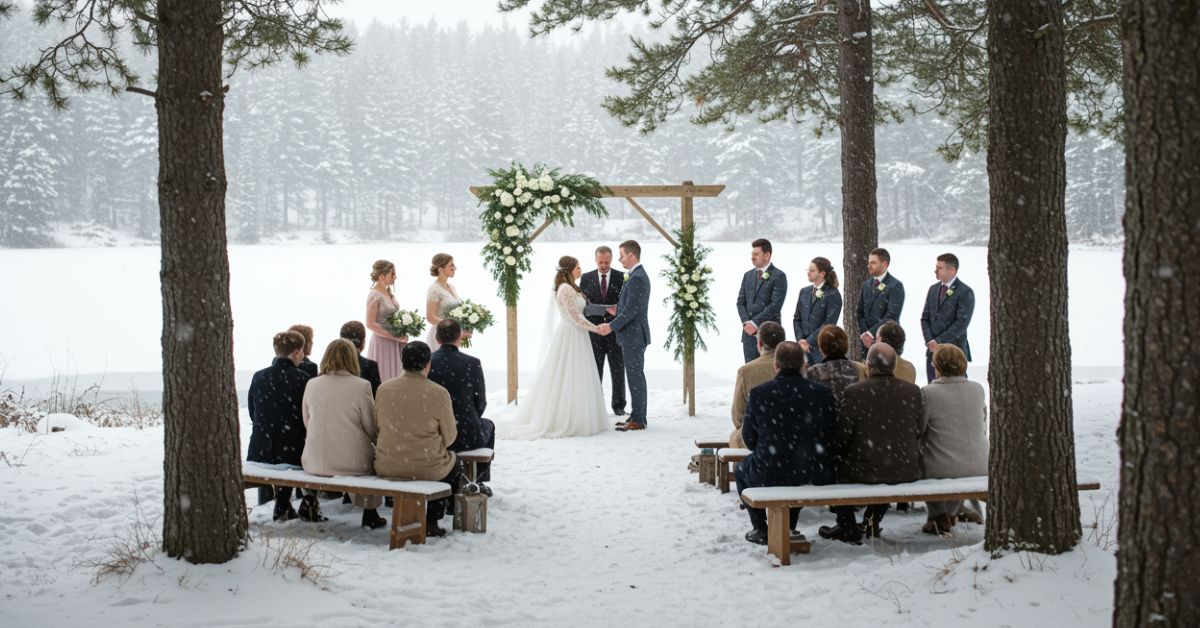Winter wedding in Muskoka.