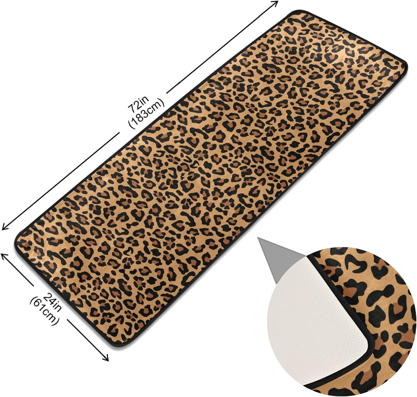 Leopard runner rug brings elegance and charm to any space.