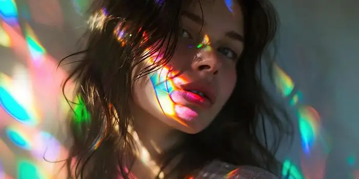 Young Women Rainbow Portrait