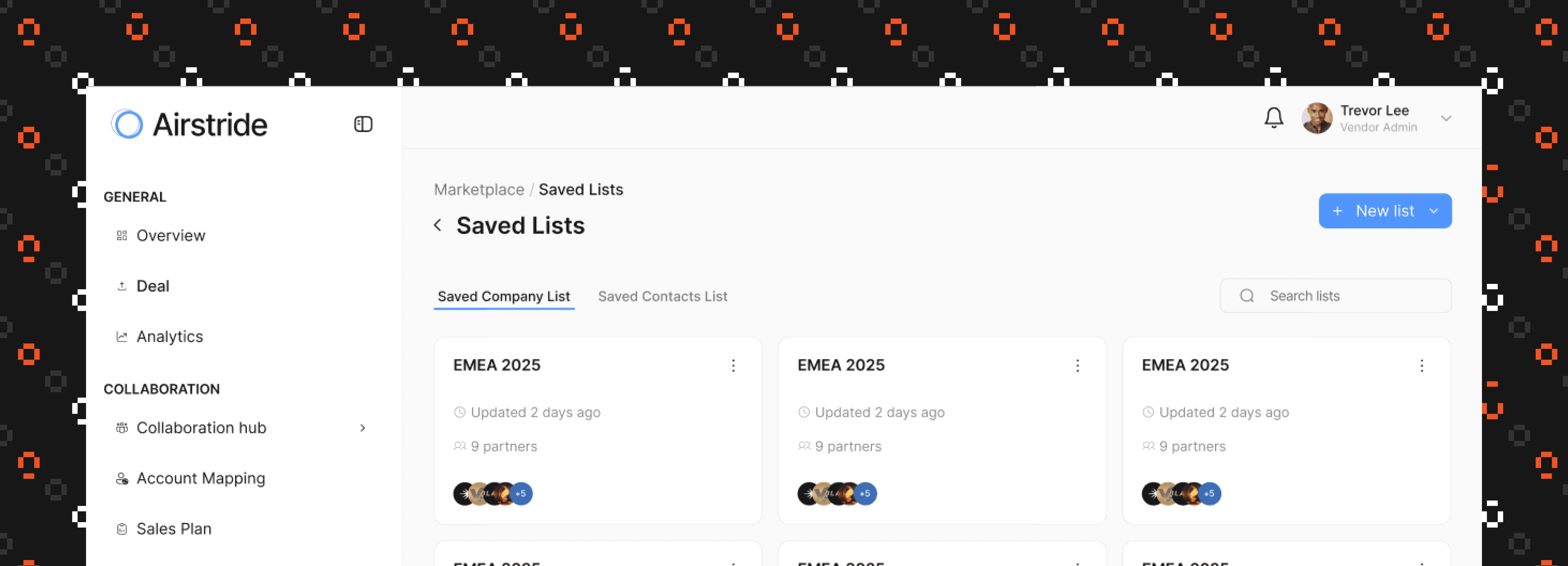 Airstride Saved Lists.