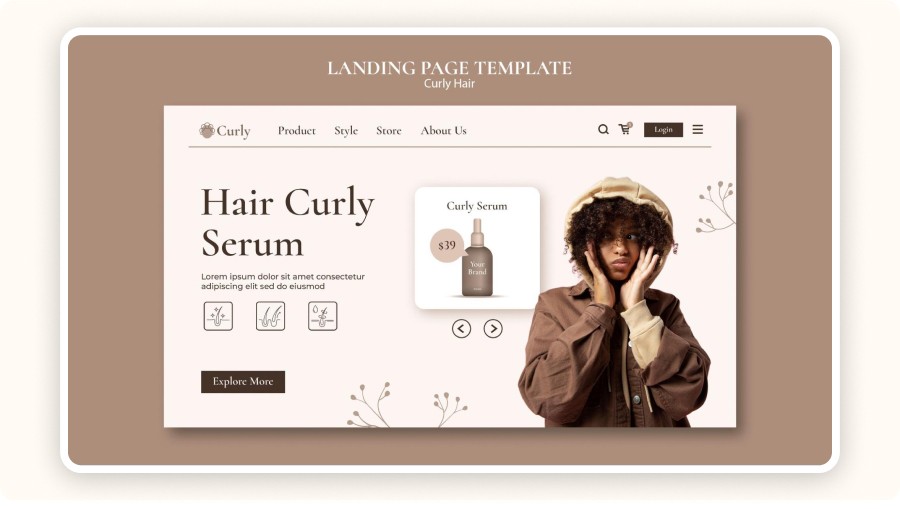 Hair Curly Serum product page.