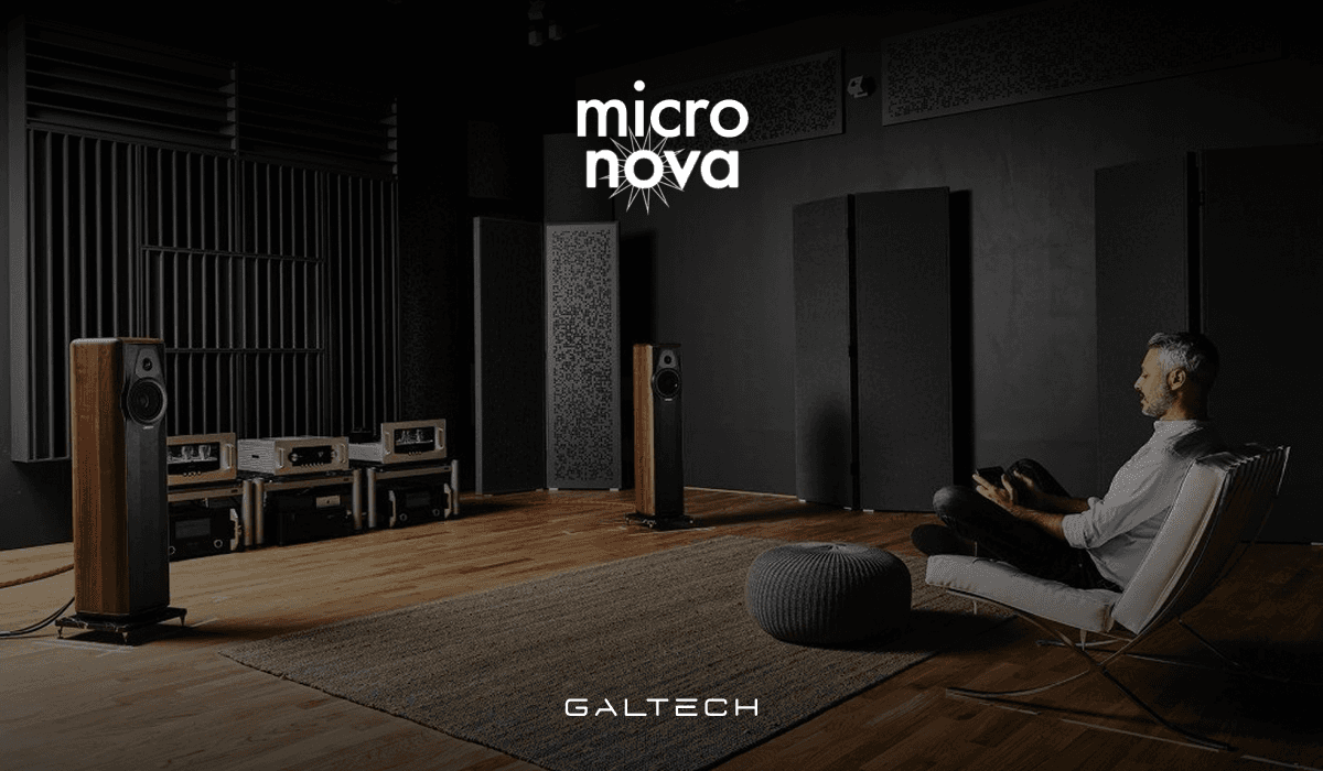 Stylish audio equipment in a modern room.