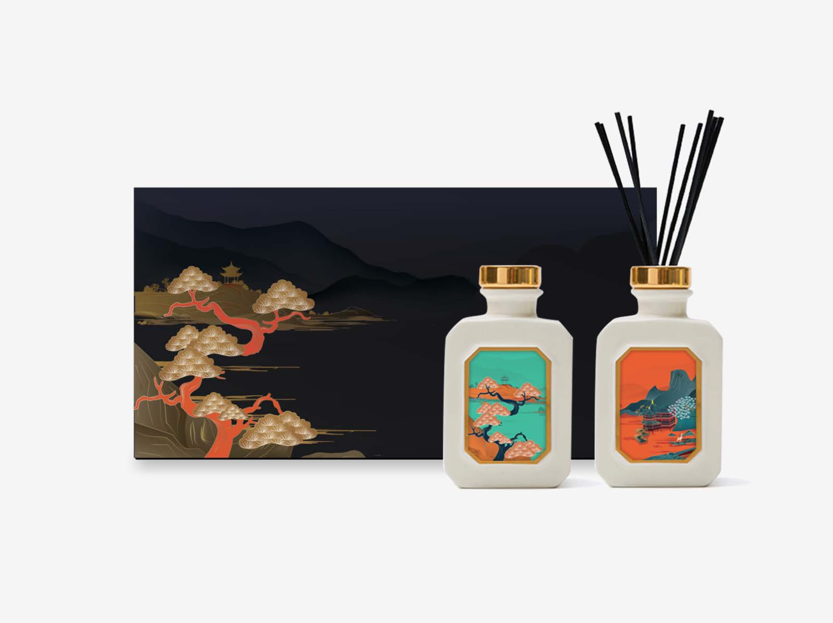 Streetside billboard with flyposters of the Batch.Works brand and illustrations