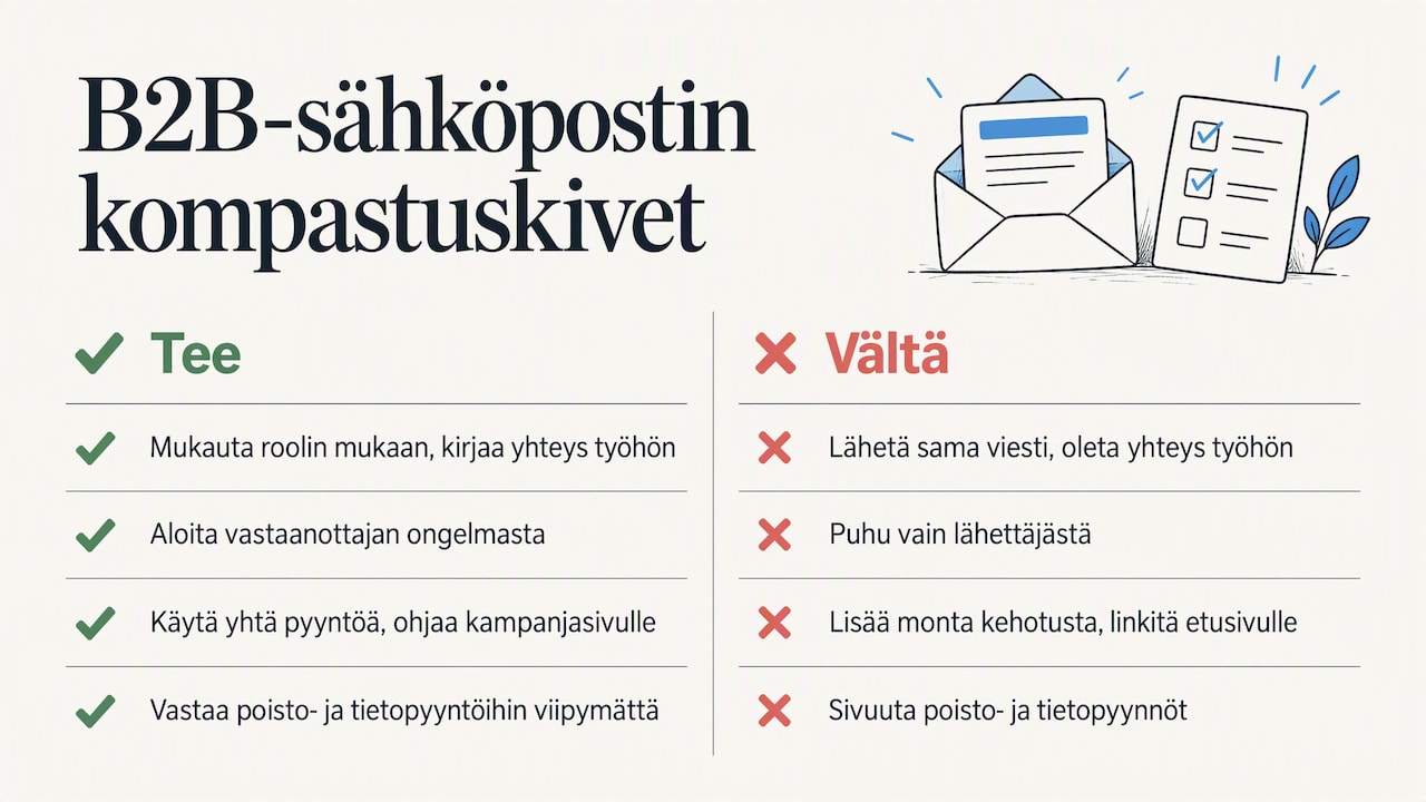 Kuusi yleistä B2B-sähköpostimarkkinoinnin virhettä