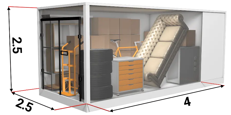 Size of 25m Self Storage Unit