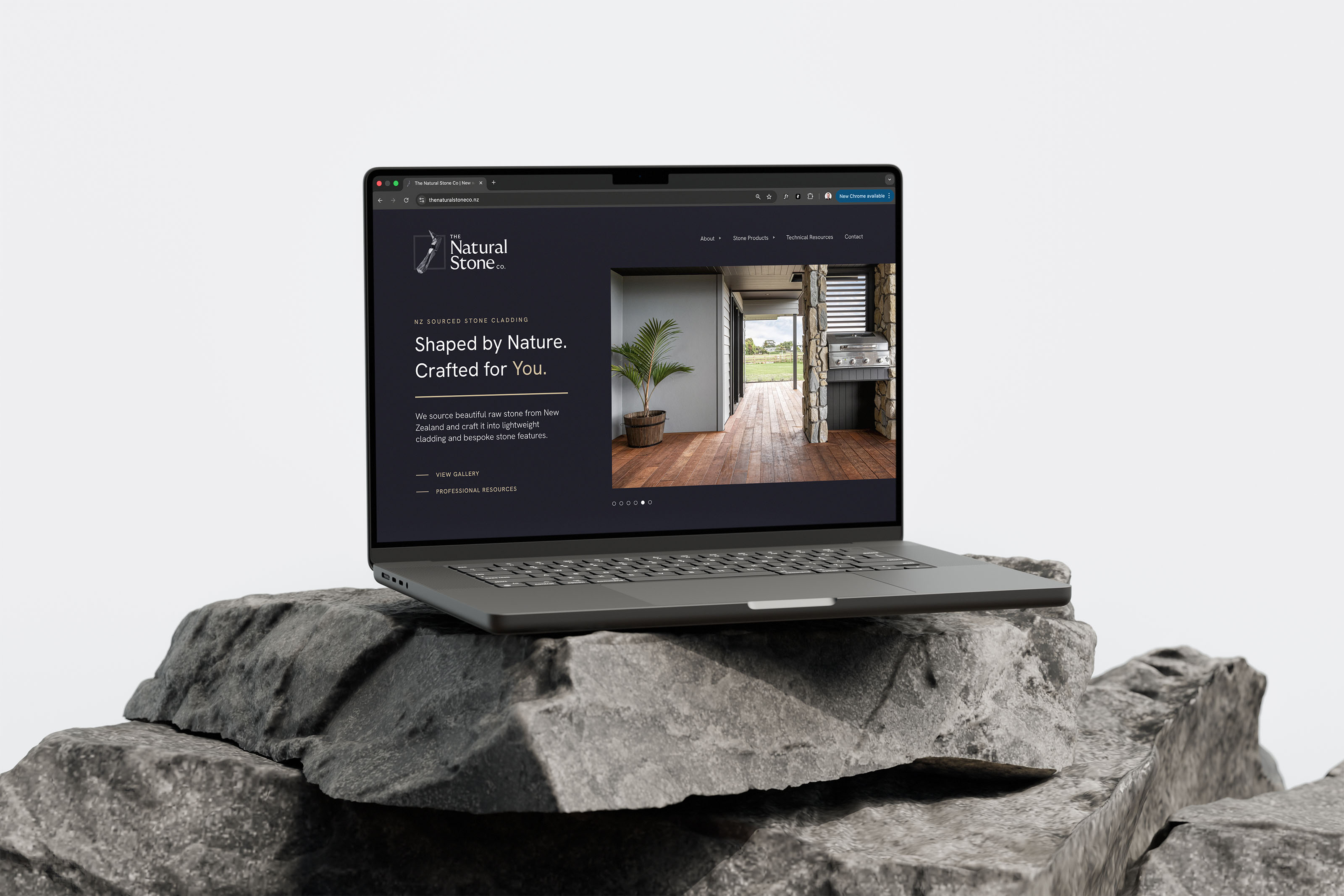 Natural Stone Company desktop website on stone