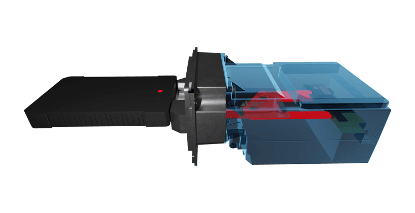 a part of the black headphone