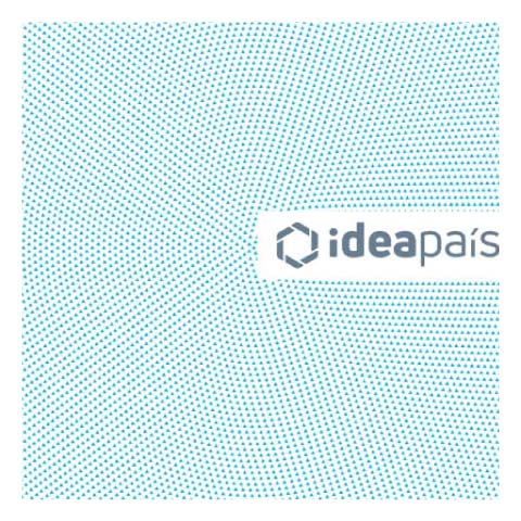 Portada de Memoria Anual 2019 aniversario 10 años, documento de transparencia de IdeaPaís, mostrando un patrón de figuras geométricas.