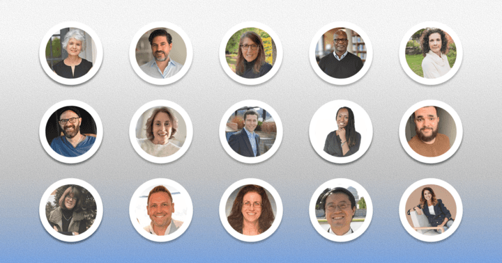 Grid of fifteen team headshots