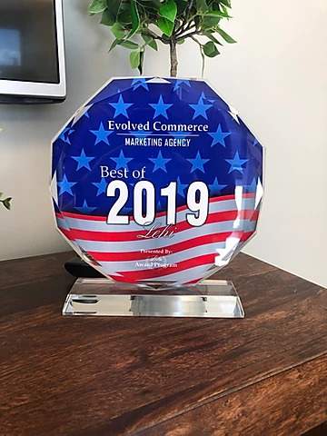 Best of 2019 award sitting on counter