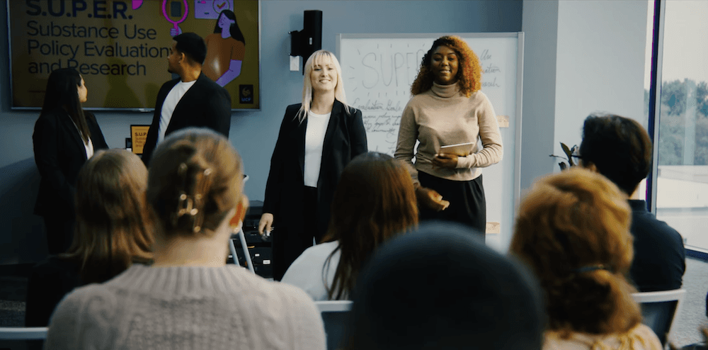 Brand commercial office film shot.