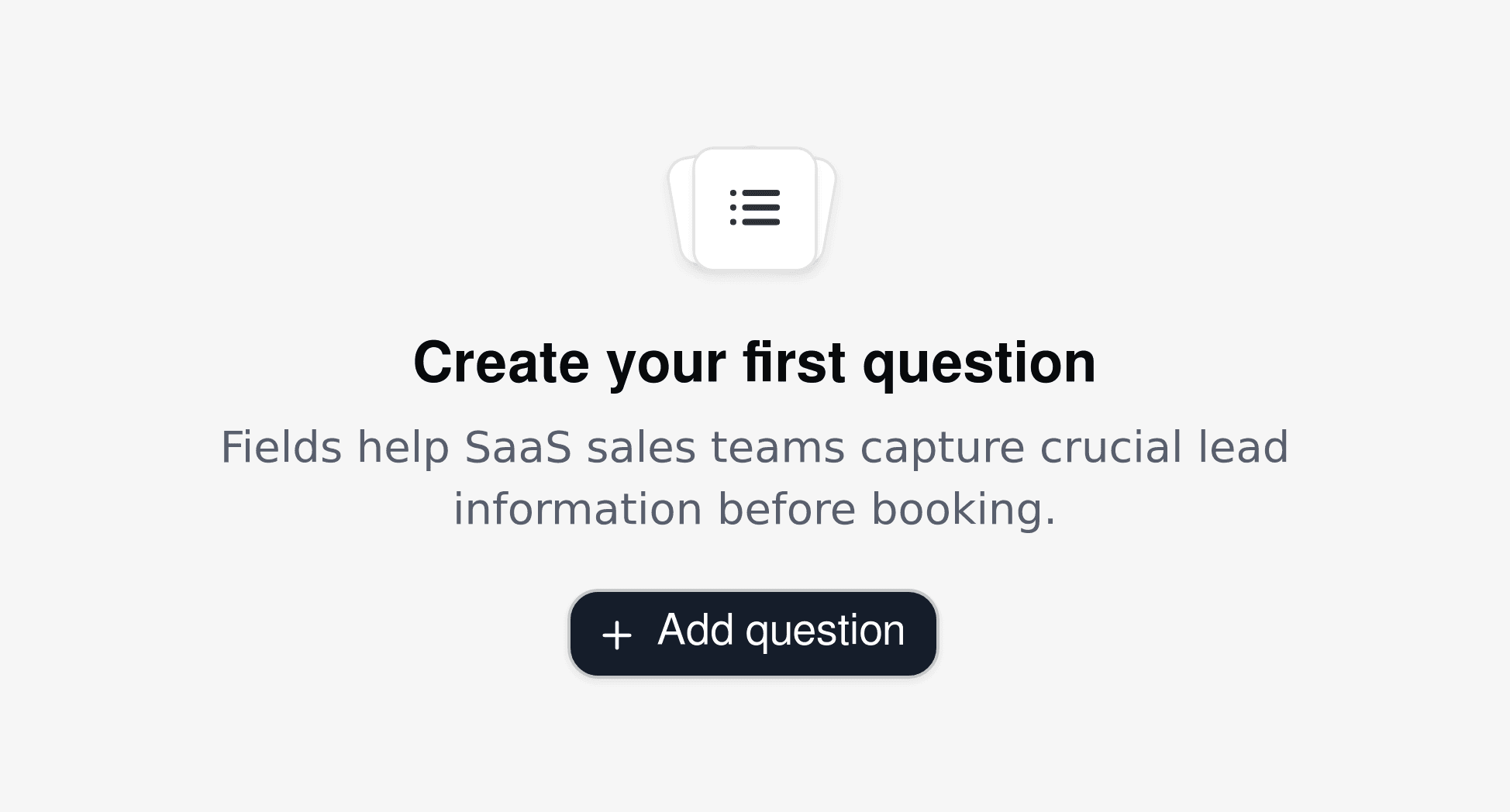 Create form question interface tailored for SaaS sales lead capture.