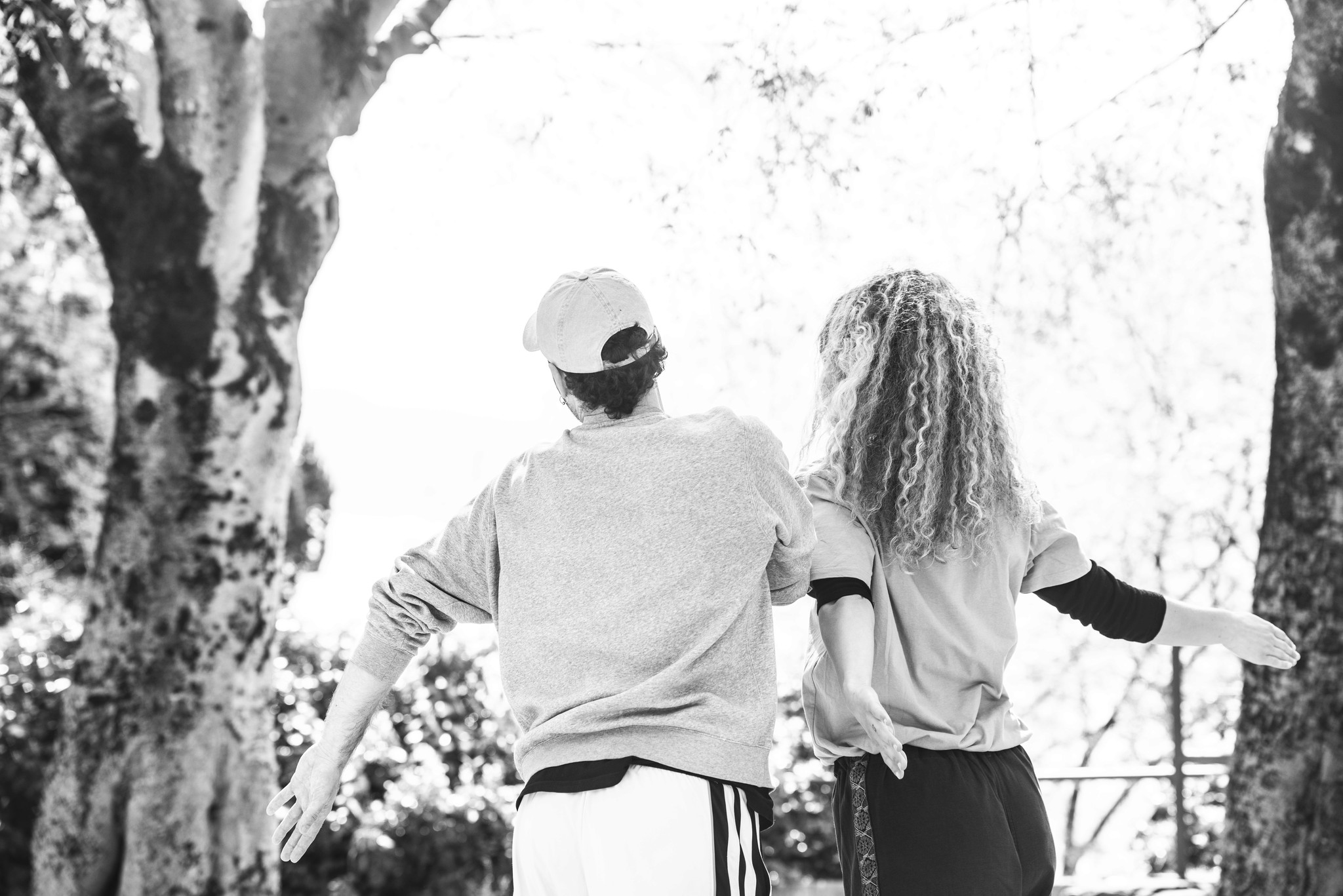 couple looking at a candy monster