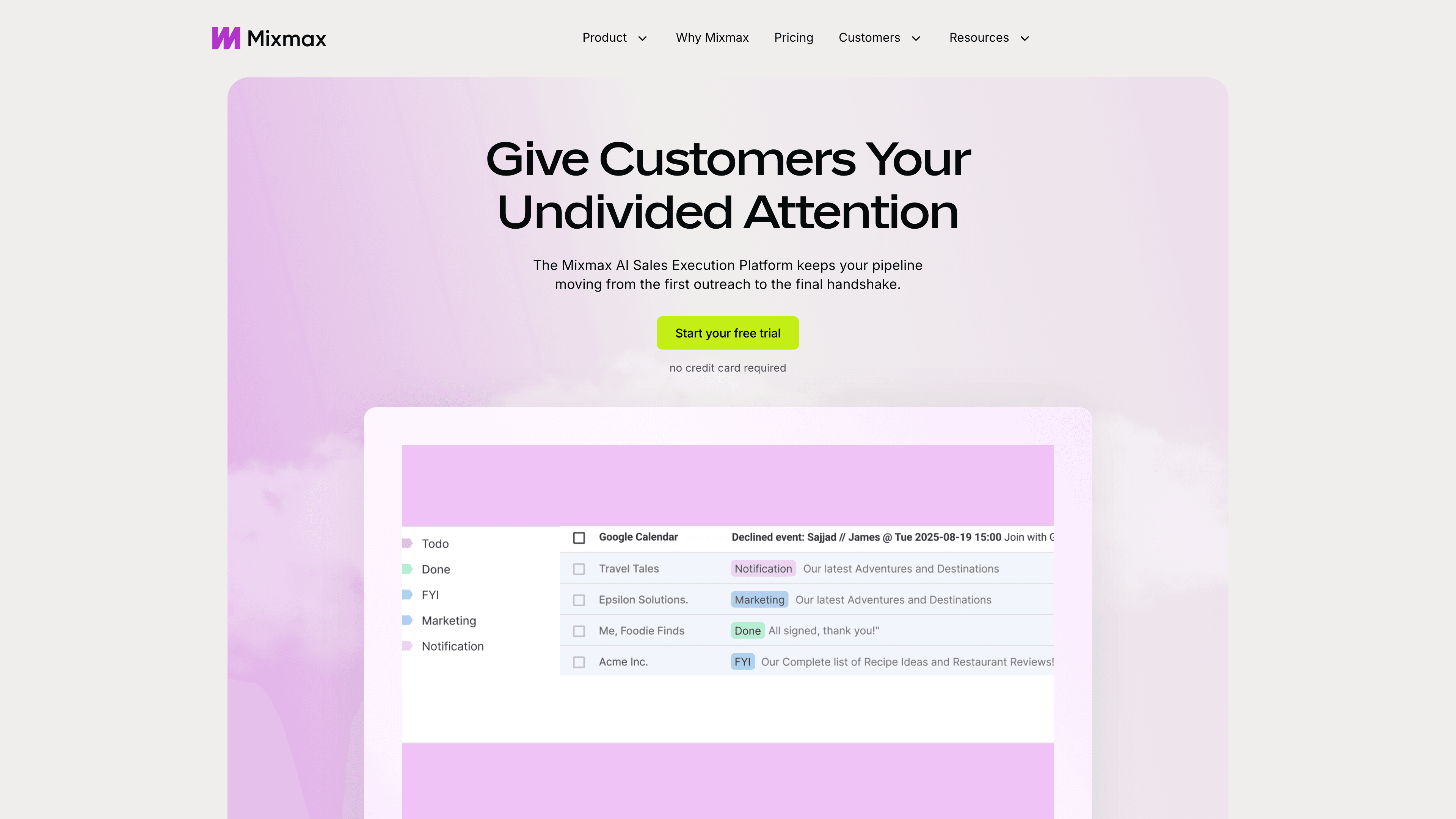 Mixmax Gmail productivity extension with email sequences, calendar integration, and tracking