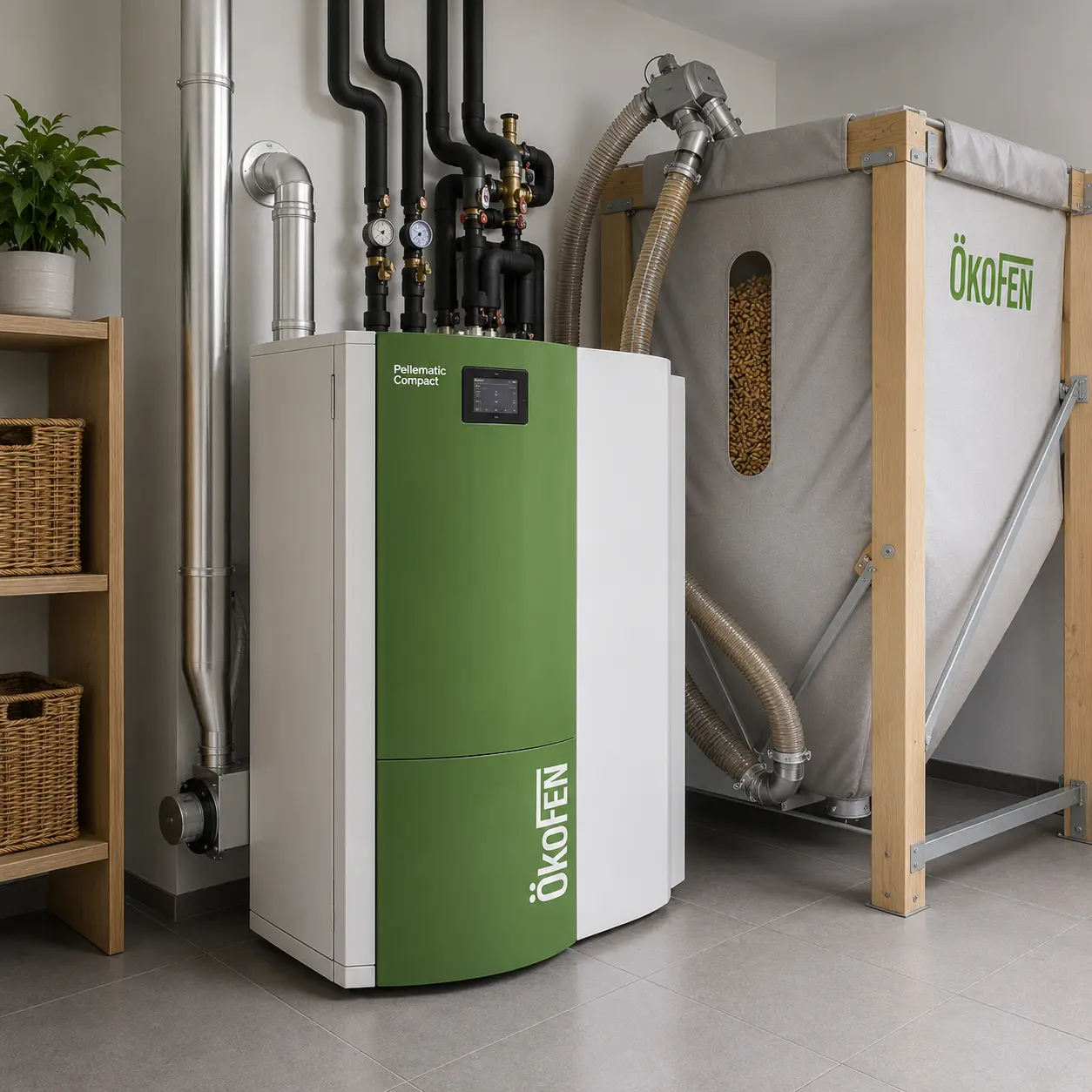 Installation de chaudière à granulés ÖkoFEN à Évian-les-Bains par Sanitherm