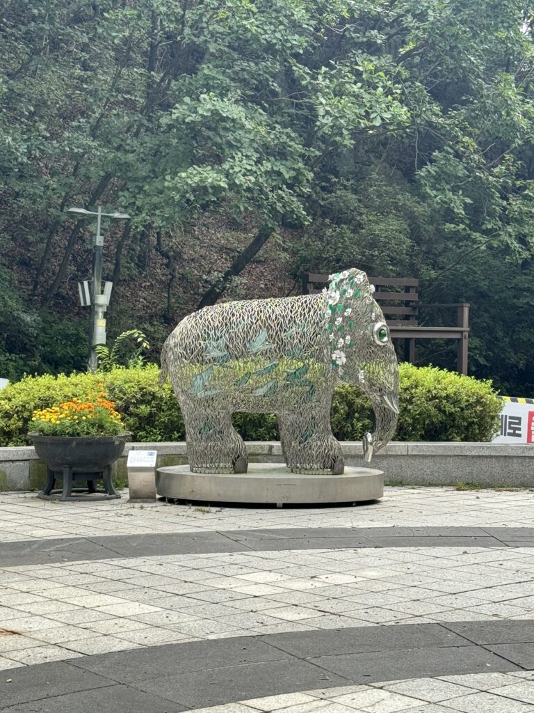 A metallic cute elephant