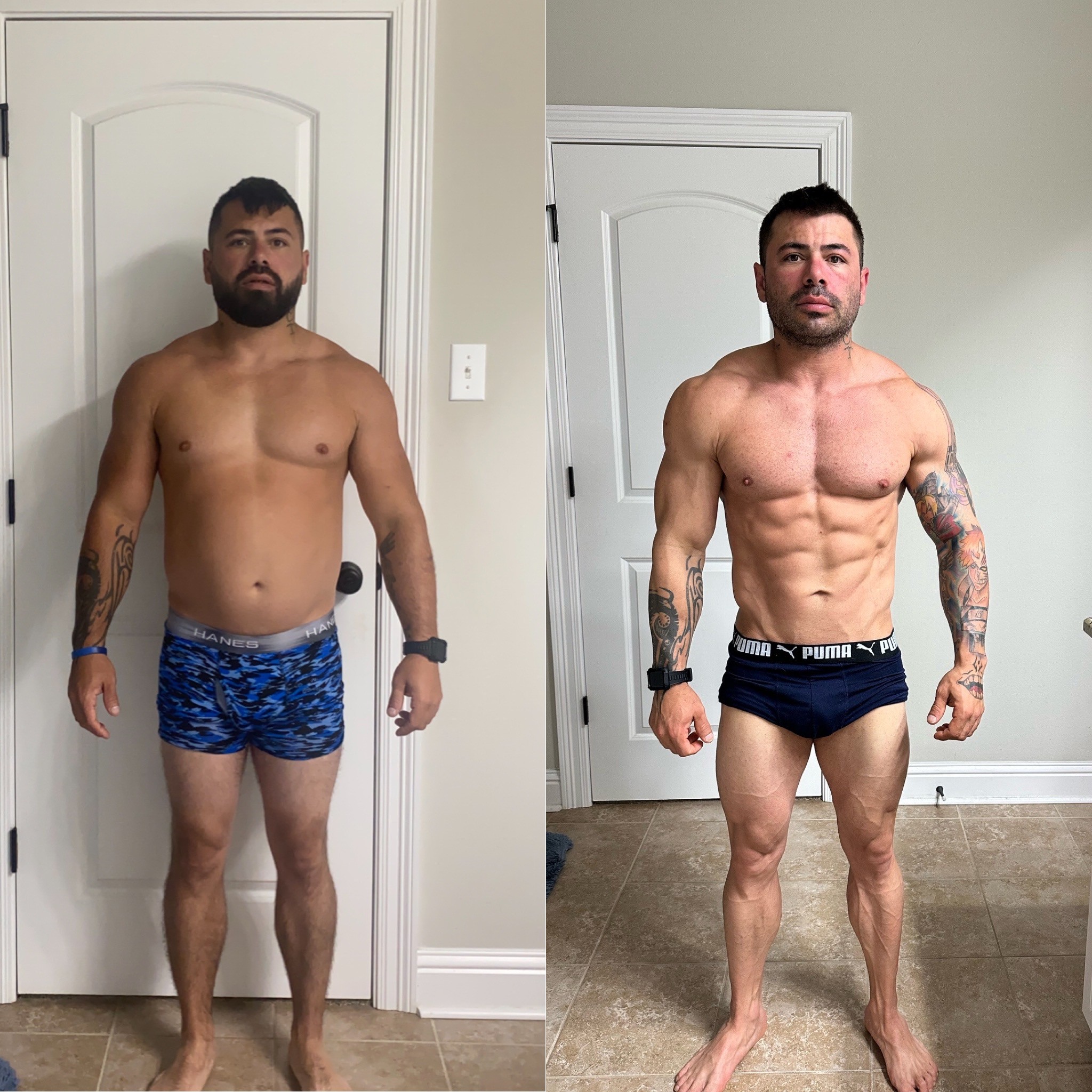 Bryce Fitzgerald before and after transformation — results from Chasing Gains personalized online coaching