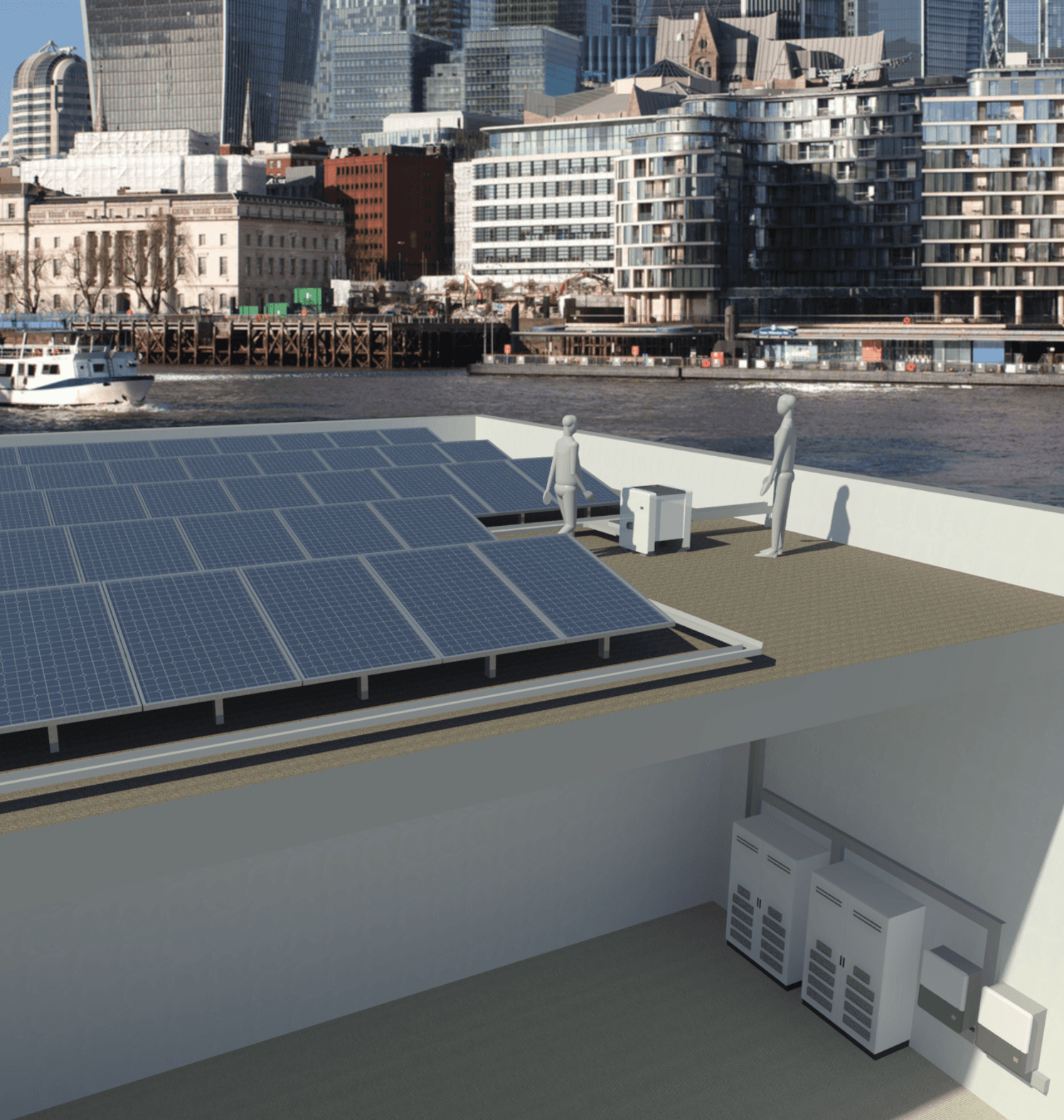 Typical render illustrating how the solar panel material works in context