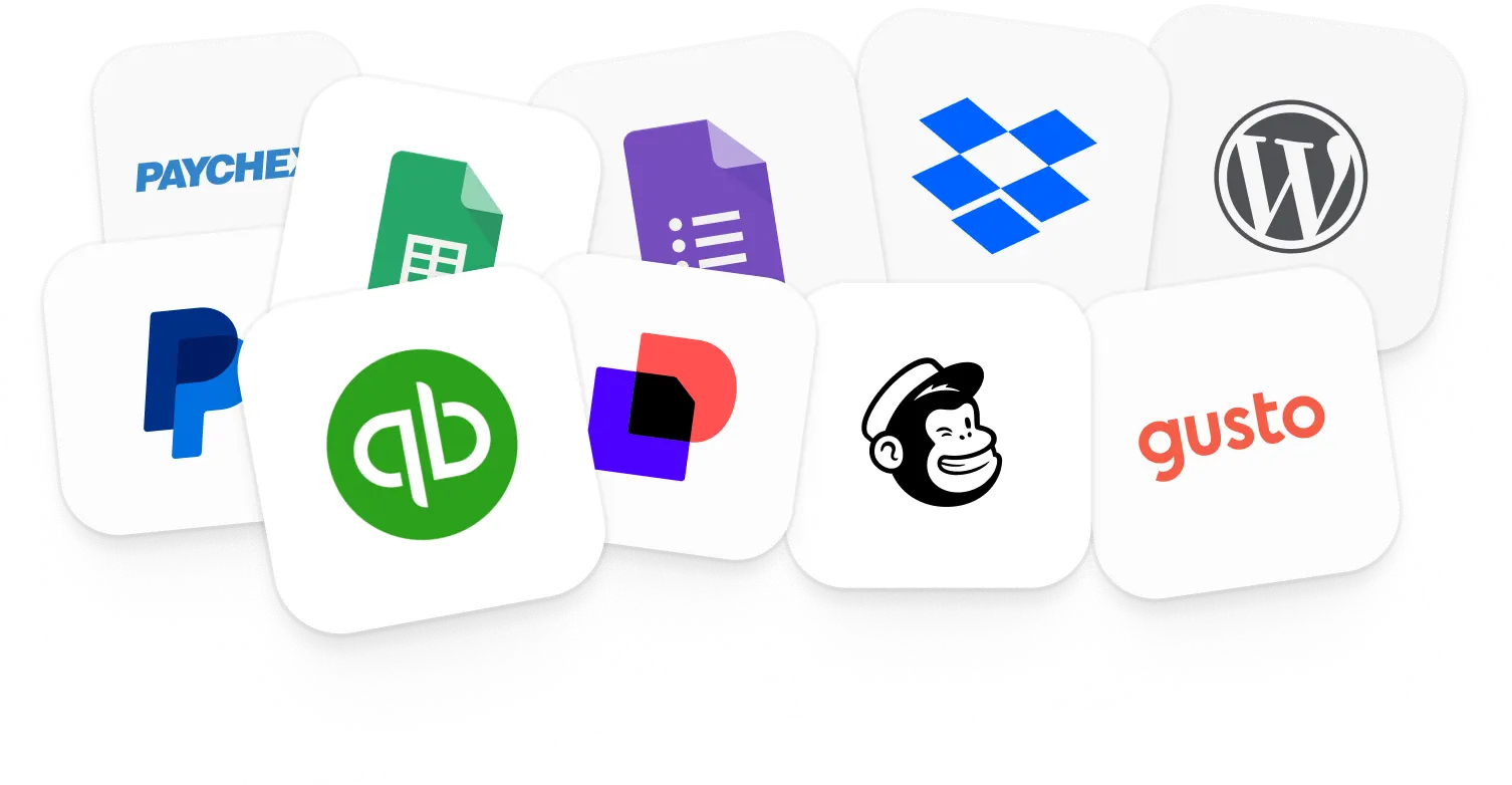 Logos for accounting, payment, and document integrations Playground connects with