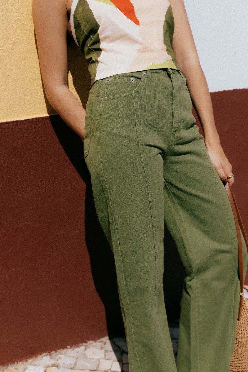 Elsa Green Denim Trousers