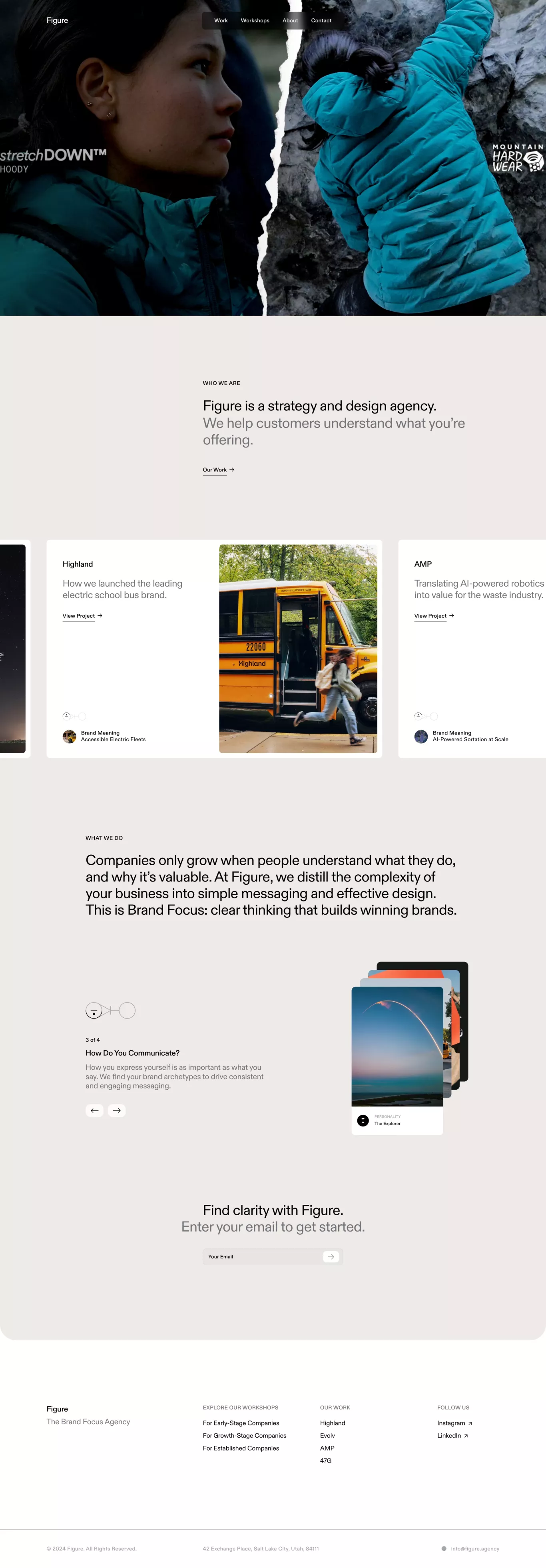 Figure Agency portfolio page screenshot showcasing Design and Tech design