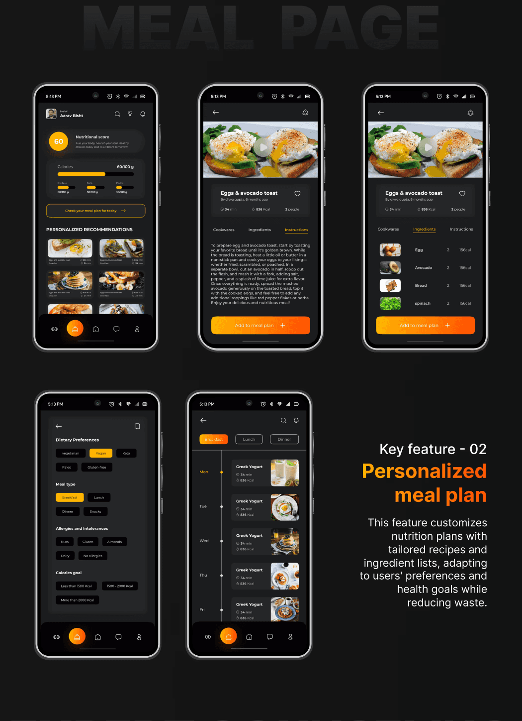 Example work of UI/UX design