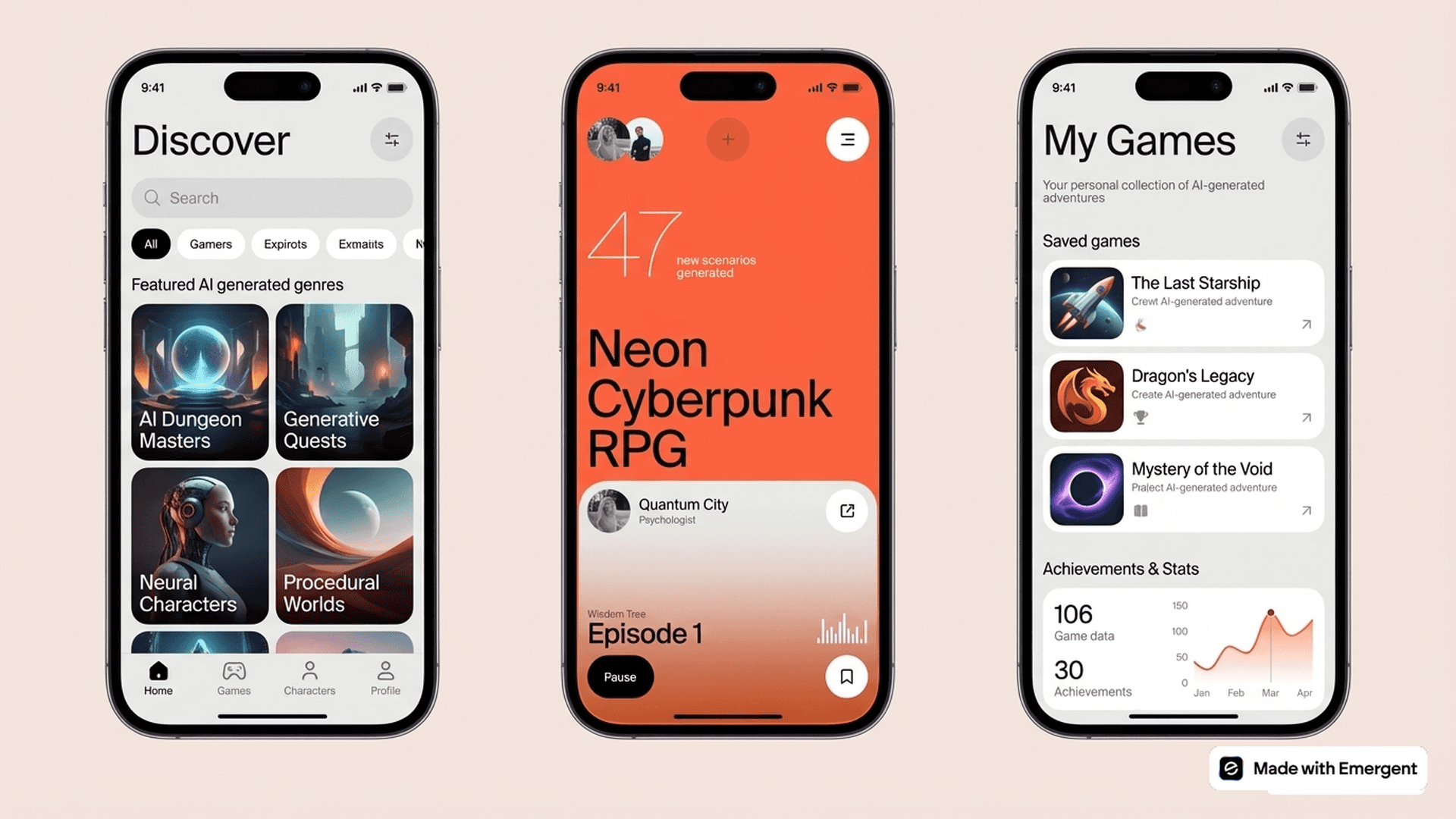 AI Game App Made with Emergent