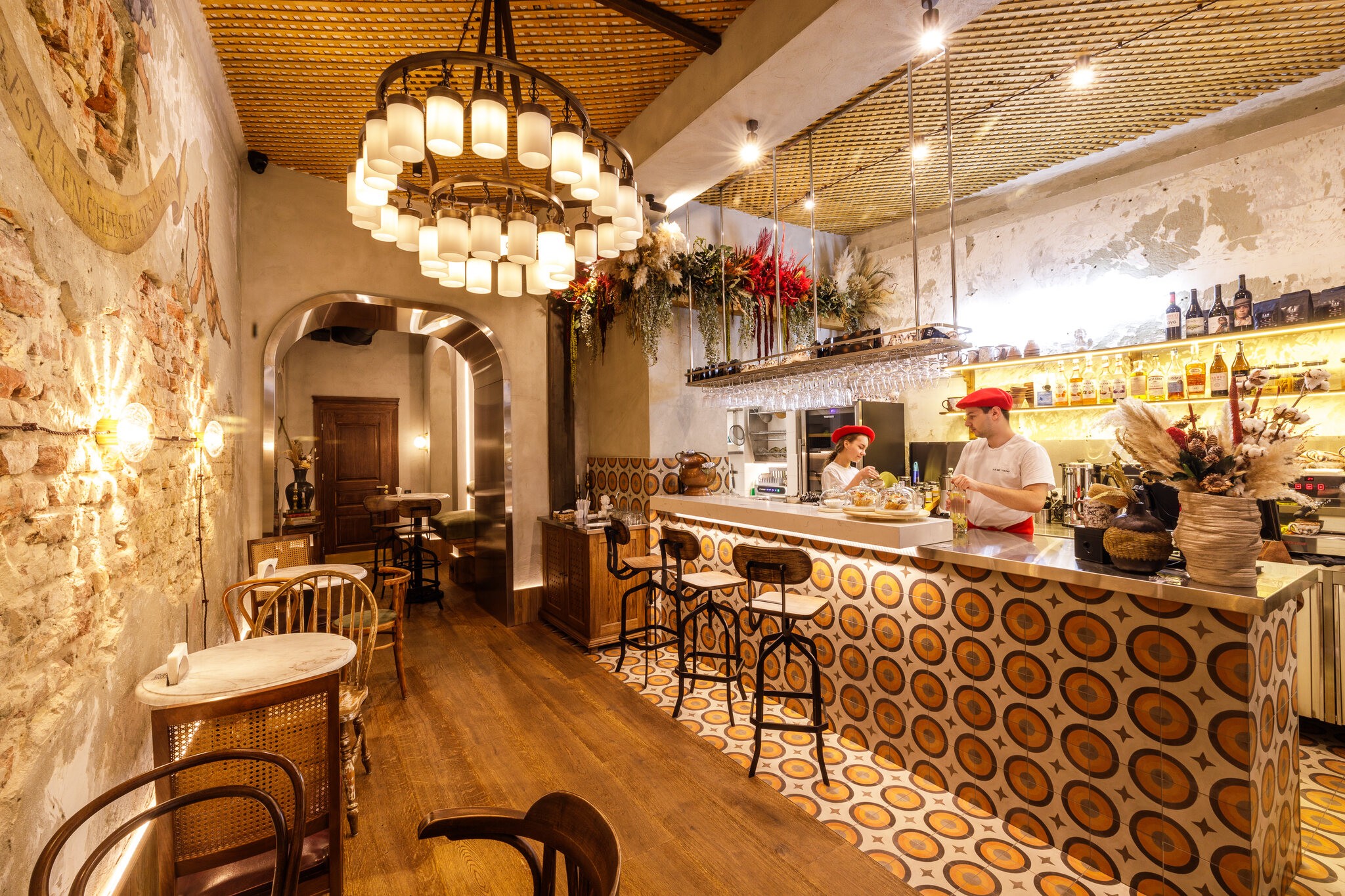 Green glass-metallic background with statistic cards