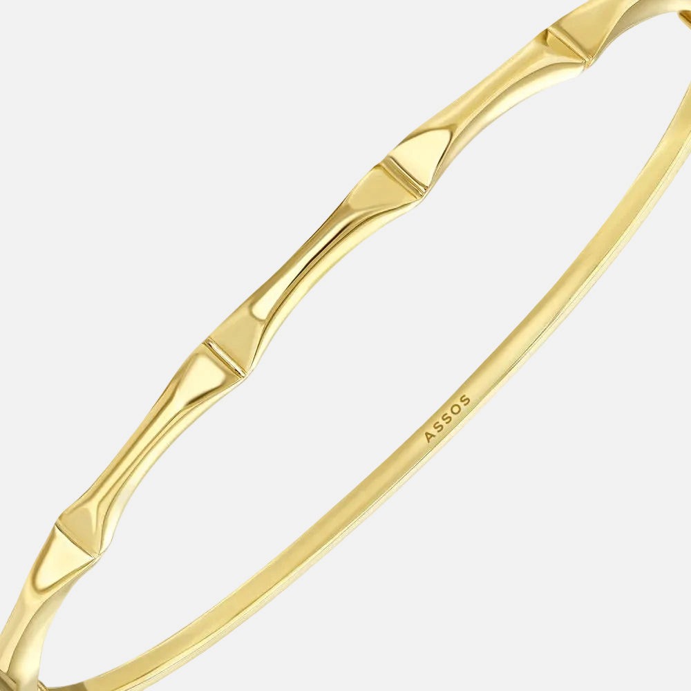 Assos 14 Ayar Altın Şık Tasarım Kelepçe Bilezik 6 cm