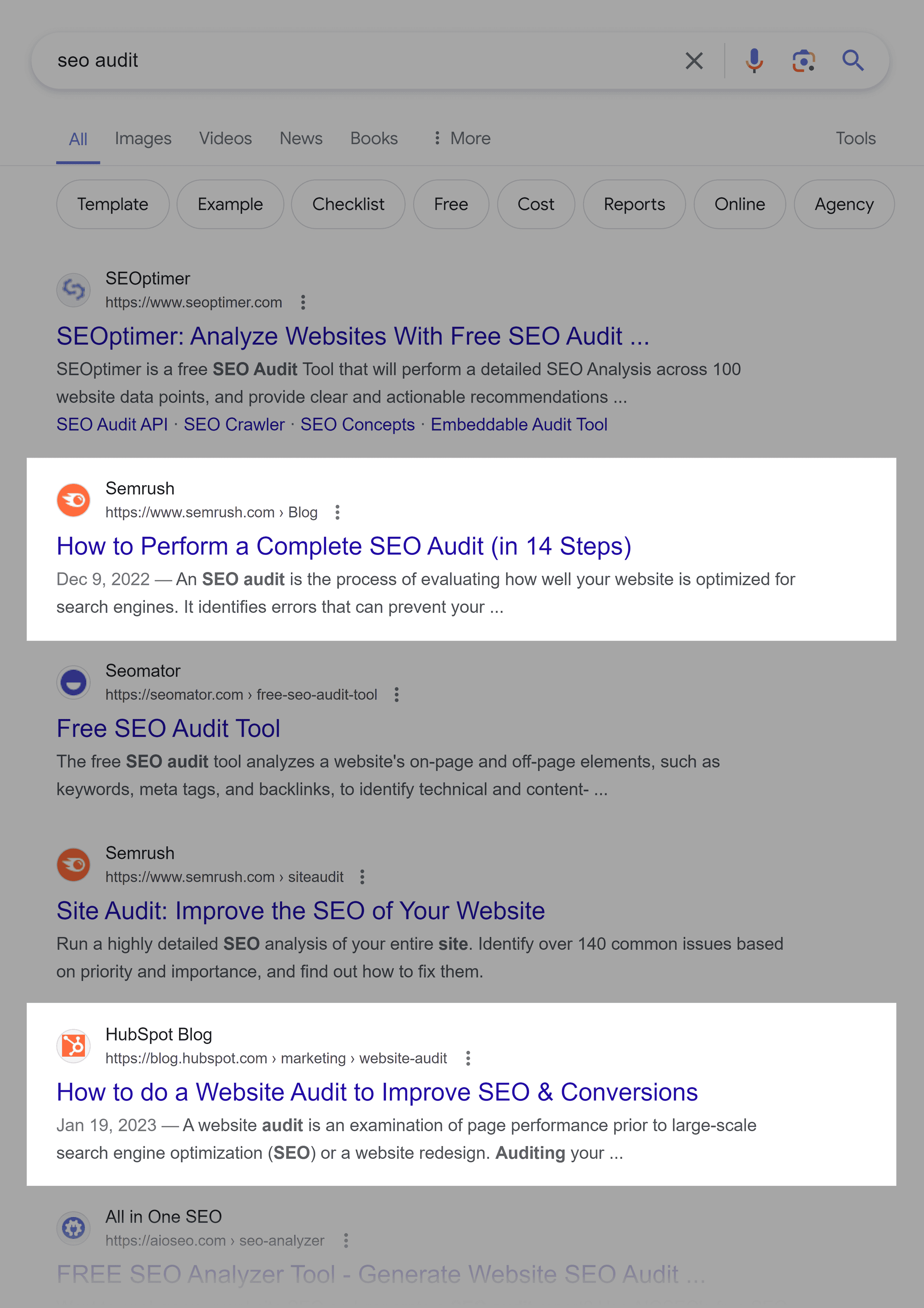 Google – SEO Audit posts