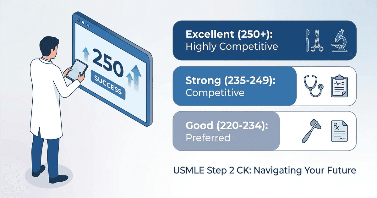 Cover: USMLE Step 2 CK Score 2026: What's Good, Average, and Competitive