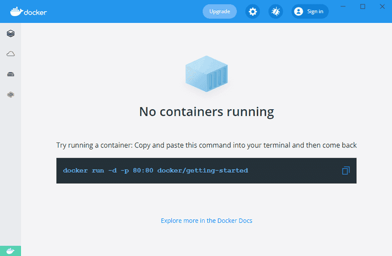 Docker Desktop is running