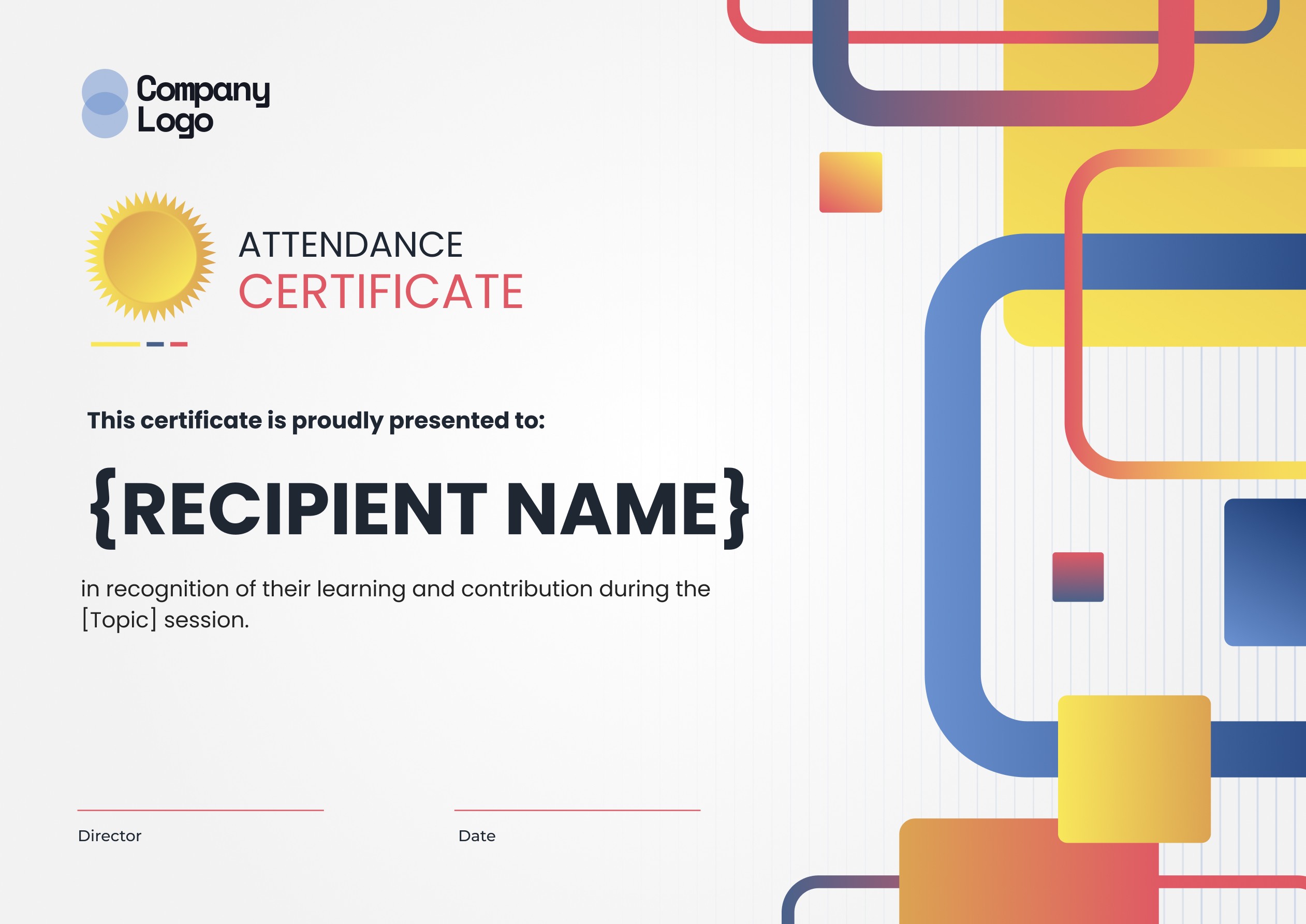 Wauld - Modern and professional webinar participation certificate template