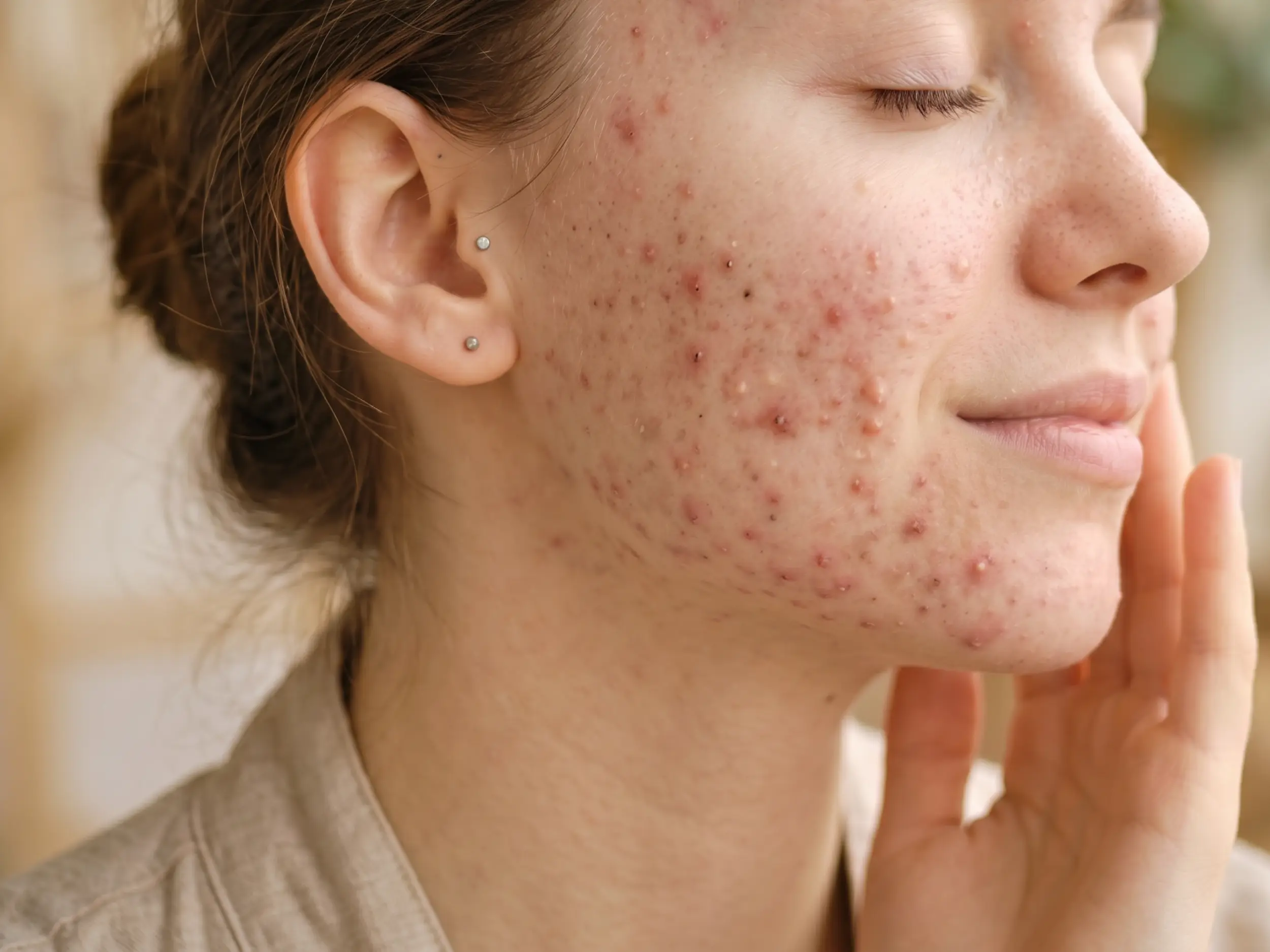 girl with acne