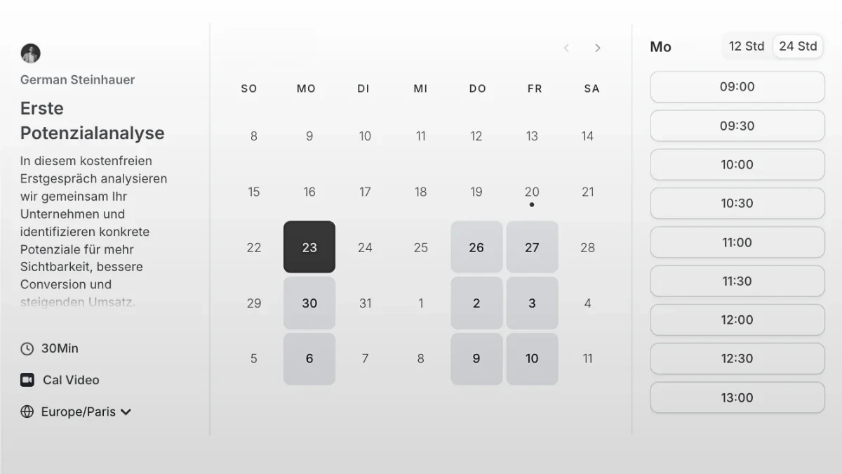 Cal Kalender Meeting Buchen