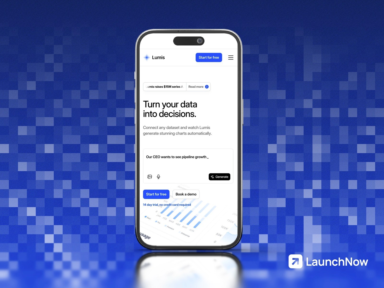 Lumis AI SaaS Framer template mobile responsive design on phone