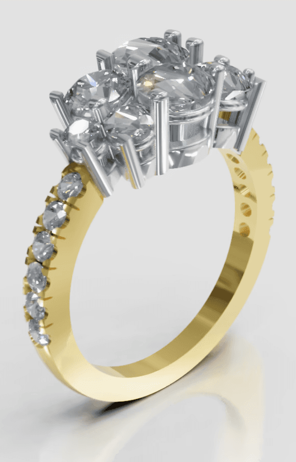 Brett Style - Non-Symmetrical Cluster - $6,500 (with all diamonds*)
