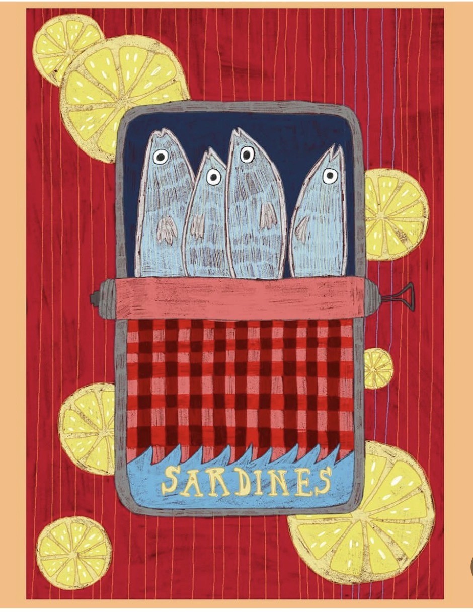 Illustrated sardines poster