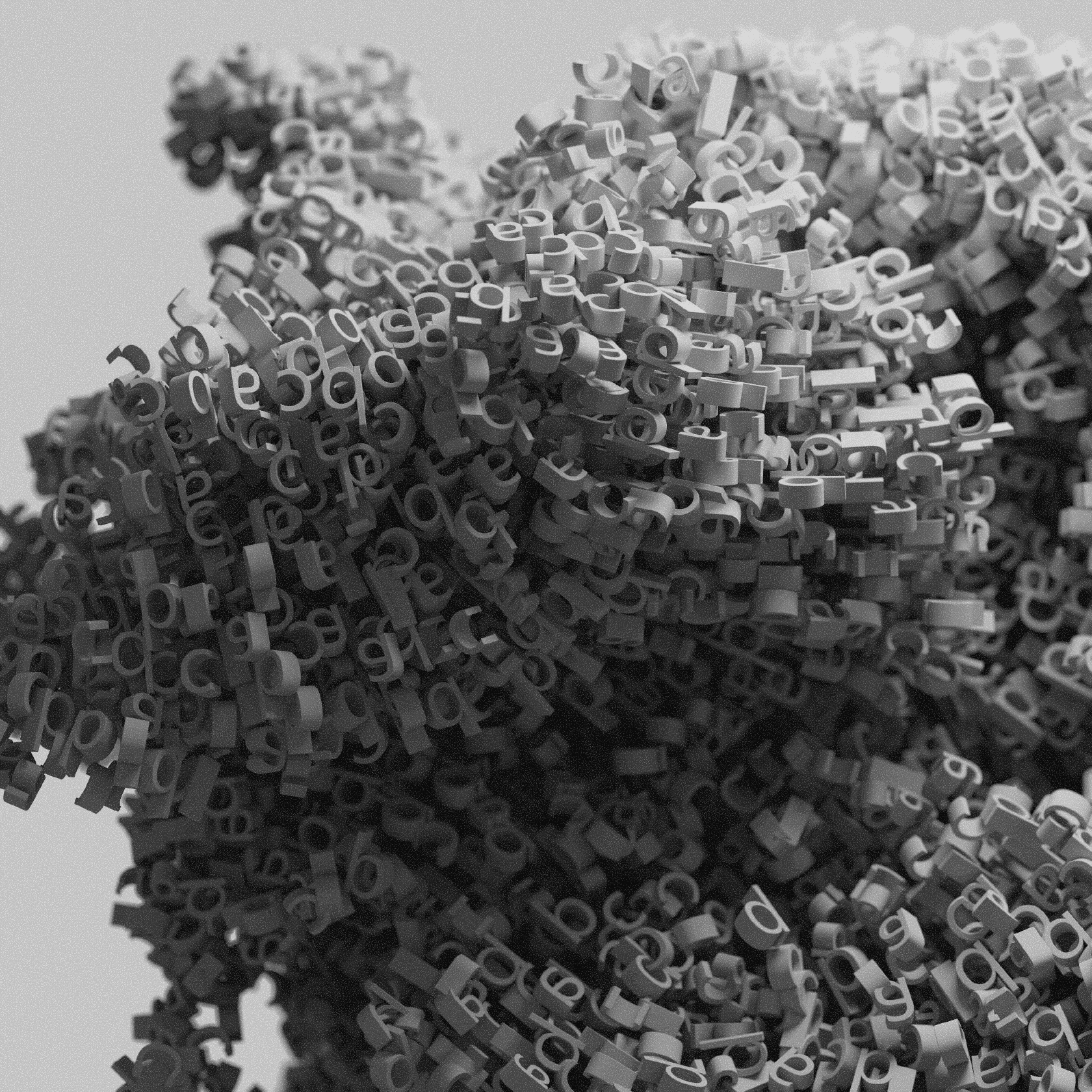 A densely packed cluster of organic matter resembling a natural growth or moss formation