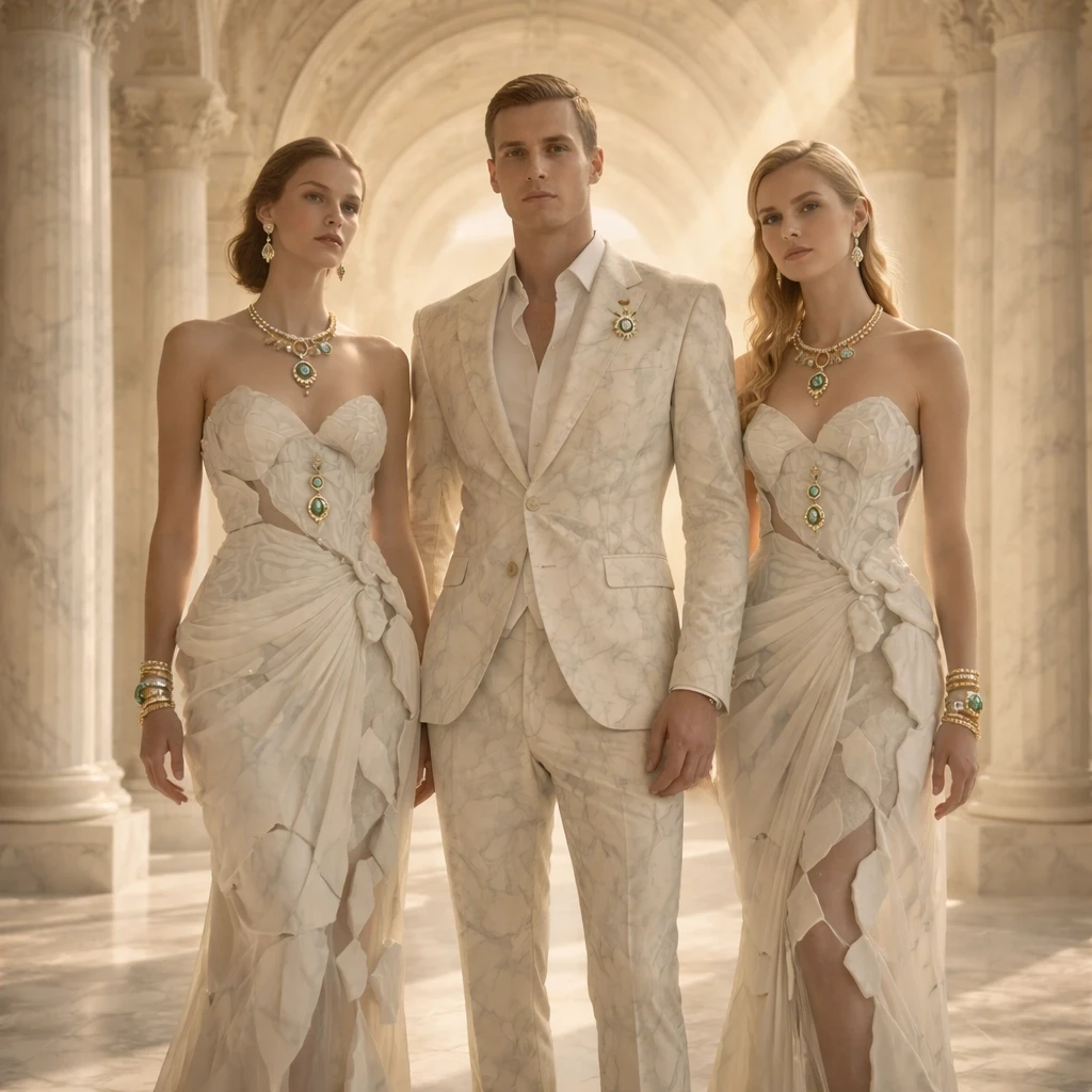 Marble elegance in golden light