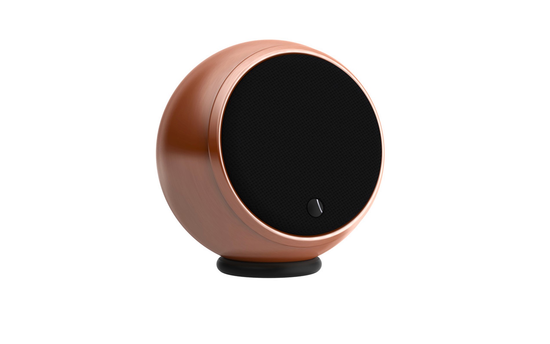 Oval copper speaker with black mesh grille