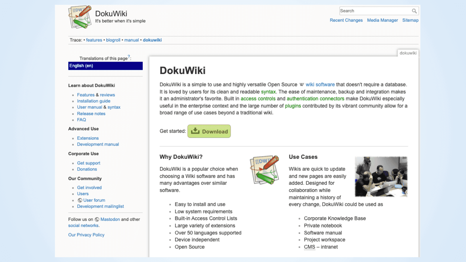 DokuWiki empowers knowledge management