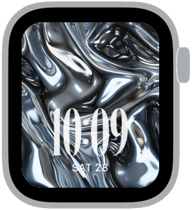 A selection from the Liquid Chrome Apple Watch face collection