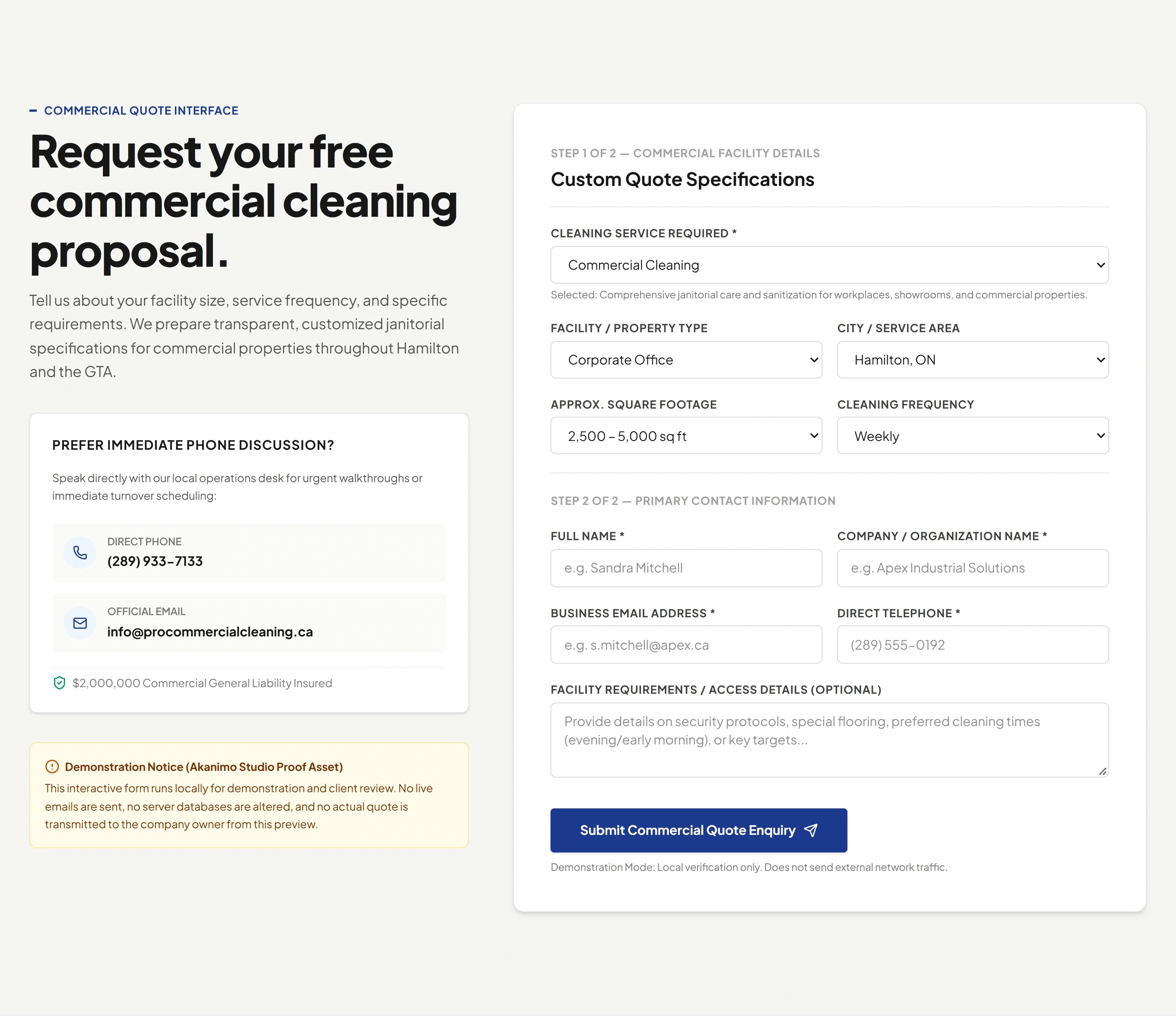 Ask for the requirements that matter. — Proposal enquiry, desktop